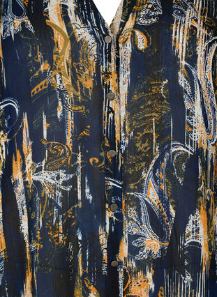 Kortermet tunika i viskose med paisleymønster, Navy Blazer AOP, Packshot image number 2