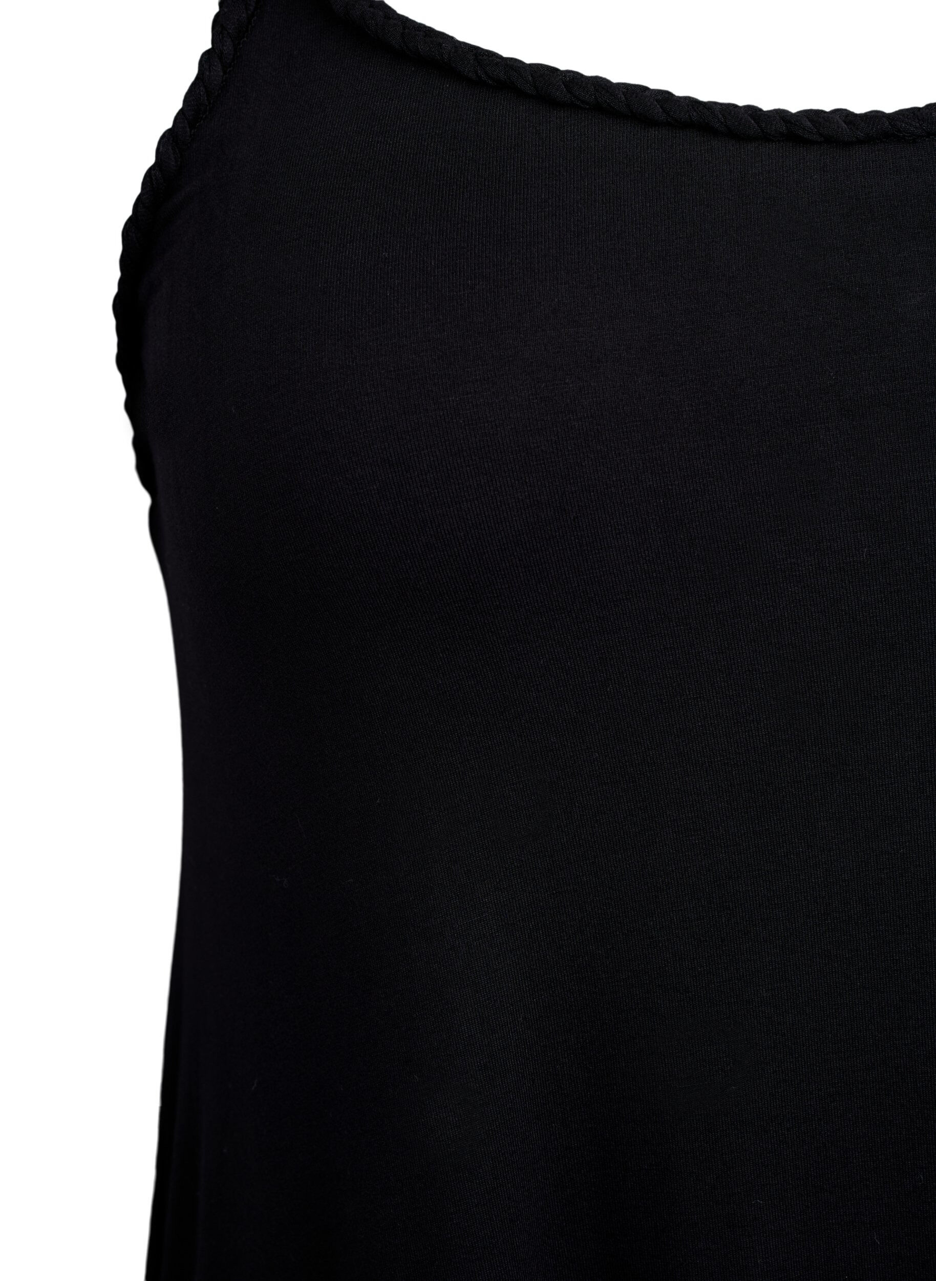 Zizzi Strandkjole i viskose med flettede stropper, Svart, Packshot image number 2