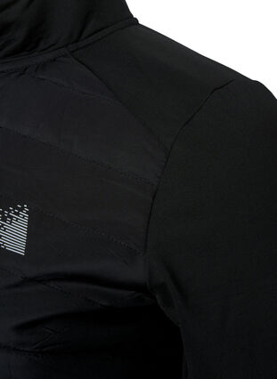 Sportscardigan med vattering og glidelås, Black, Packshot image number 3
