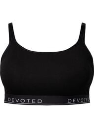 BH-topp i bomull med justerbare stropper, Svart