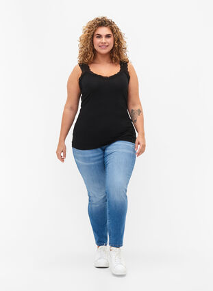 Zizzi Topp med blonder, 2 stk., Black / Black, Model image number 2