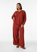 Bluse i lin og viskose med V-hals, R&oslash;d, Model image number 1
