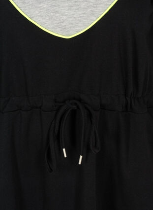 Kjole med lommer og justerbar midje, Black comb, Packshot image number 3