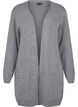 Lang strikket cardigan med lommer, Grå, Packshot image number 0