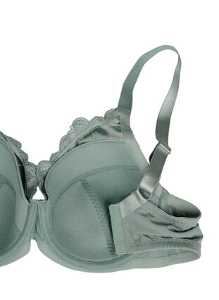 Zizzi Vattert BH med bøyle og broderi, Iceberg Green, Packshot image number 3