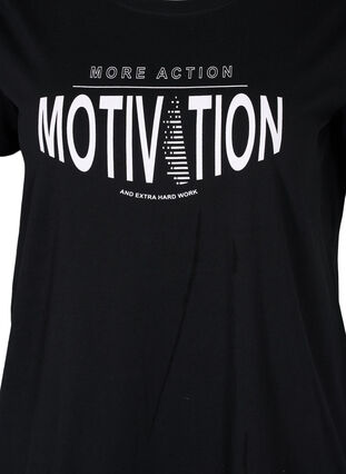 T-skjorte til trening med trykk, Black More Action, Packshot image number 2
