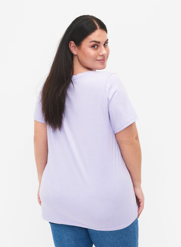 T-skjorte i bomull med trykk, Lavender COLOR, Model image number 1