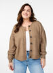 Ribbestrikket cardigan med knapper, Brun, Model image number 0