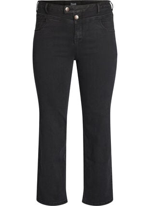 Zizzi Regular fit Gemma jeans med høy midje, Svart, Packshot image number 0