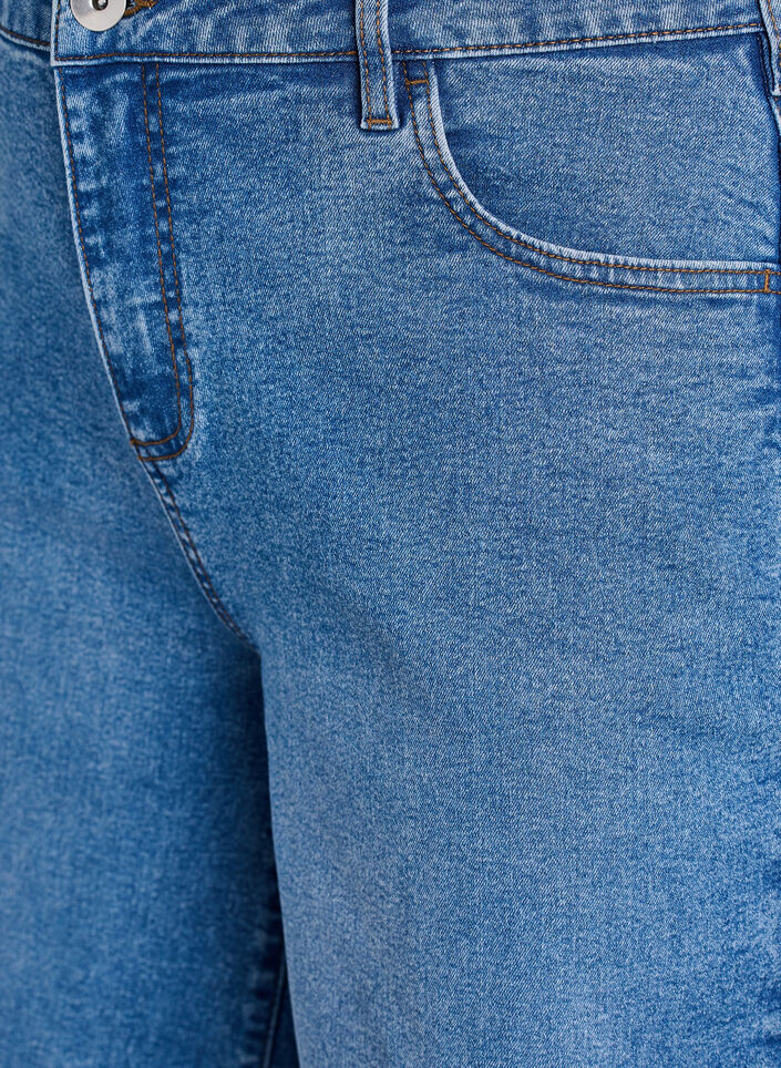 FLASH - Løse denimshorts med høy midje, Blå, Packshot image number 2