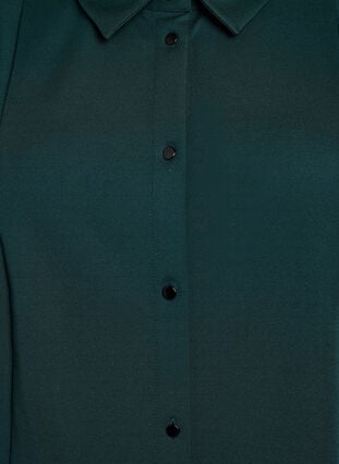 Zizzi Kort skjortekjole med 3/4 ermer, Grønn, Packshot image number 2