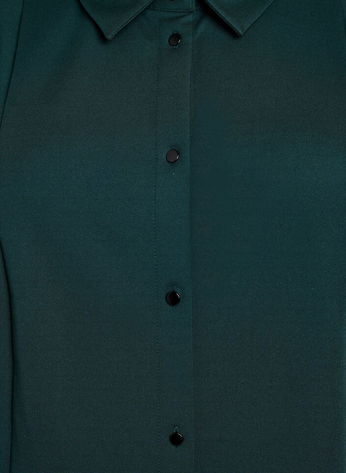 Kort skjortekjole med 3/4 ermer, Grønn, Packshot image number 2