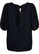 Kortermet bluse med sløyfe bak på ryggen, Black, Packshot image number 1