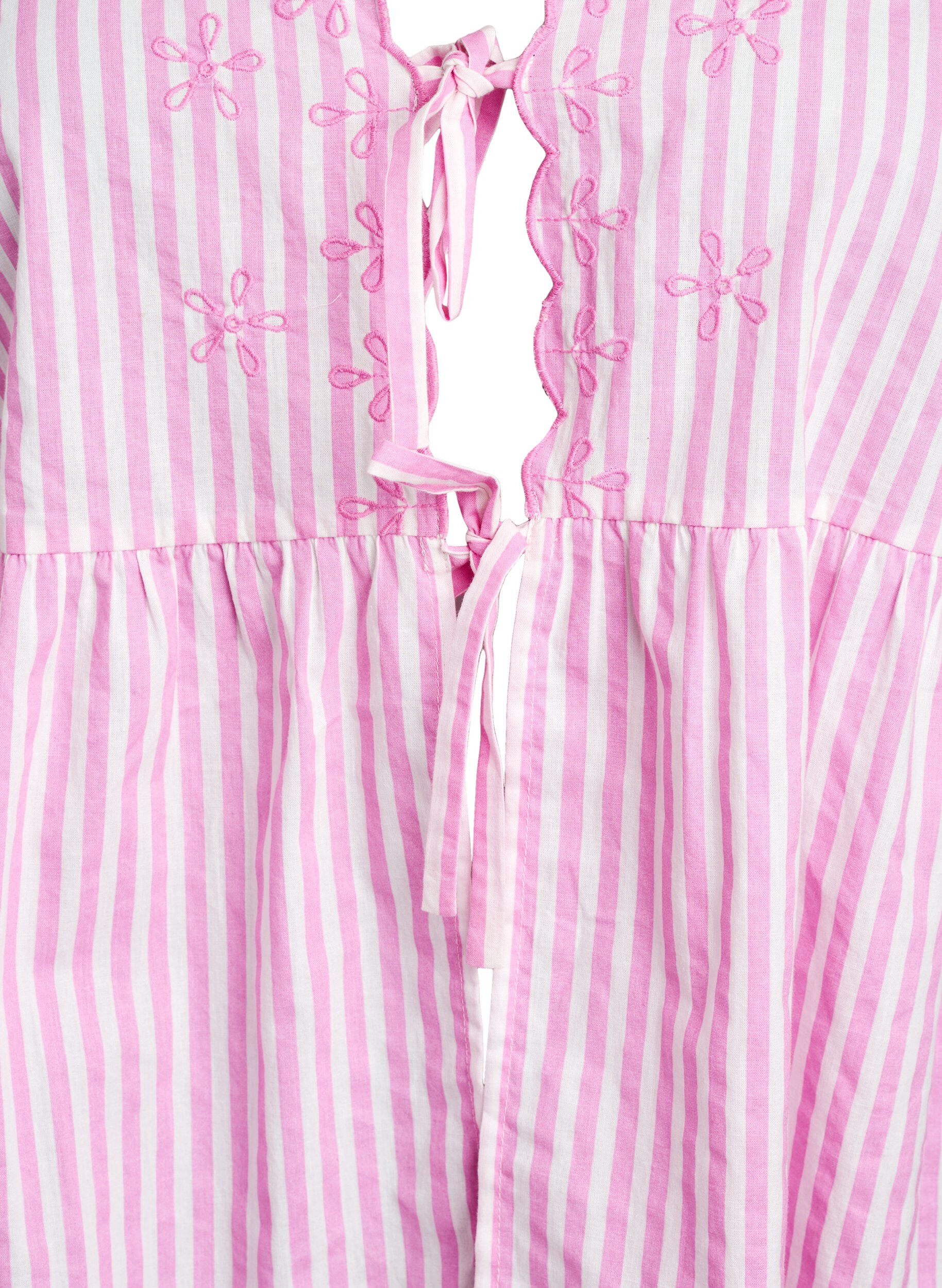Zizzi Bluse med &aring;pen front og broderte detaljer, Rosa, Packshot image number 2