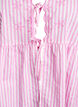 Stripete bluse med åpen front og broderidetaljer, Rosa, Packshot image number 2