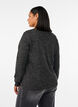 Jerseybluse med V-hals og lange ermer, Svart, Model image number 2
