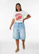 Bomulls T-skjorte med trykk, Hvit, Model image number 1