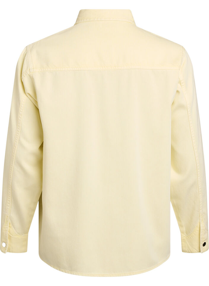 Denimskjorte med brystlommer, Gul, Packshot image number 1