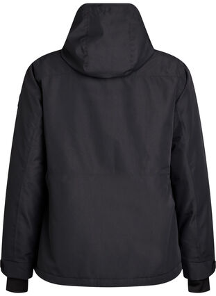 Zizzi Skijakke med hette og glidelåslommer, Svart, Packshot image number 1