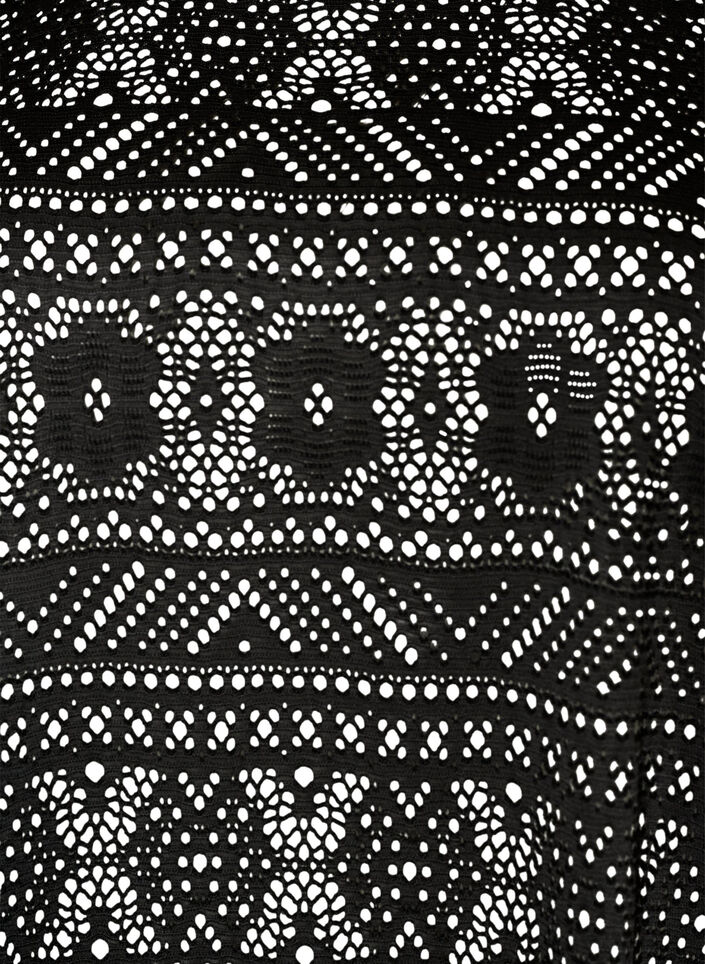 T-skjorte i brodert hullm&oslash;nster med blonder, Svart, Packshot image number 2