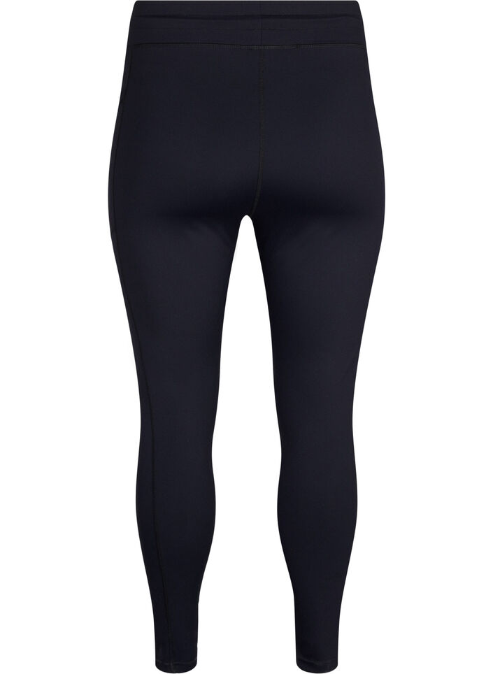 7/8-treningstights med lommer, Svart, Packshot image number 1