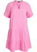 Kort A-linjekjole i bomullsmuslin, Rosa, Packshot image number 0