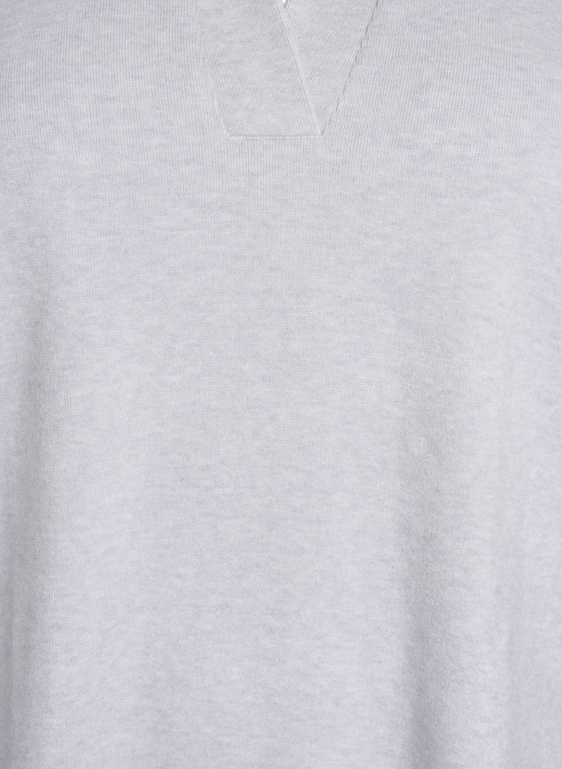 Zizzi Jerseybluse med krage og korte ermer, Gr&aring;, Packshot image number 2