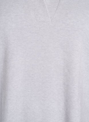 Zizzi Jerseybluse med krage og korte ermer, Grå, Packshot image number 2