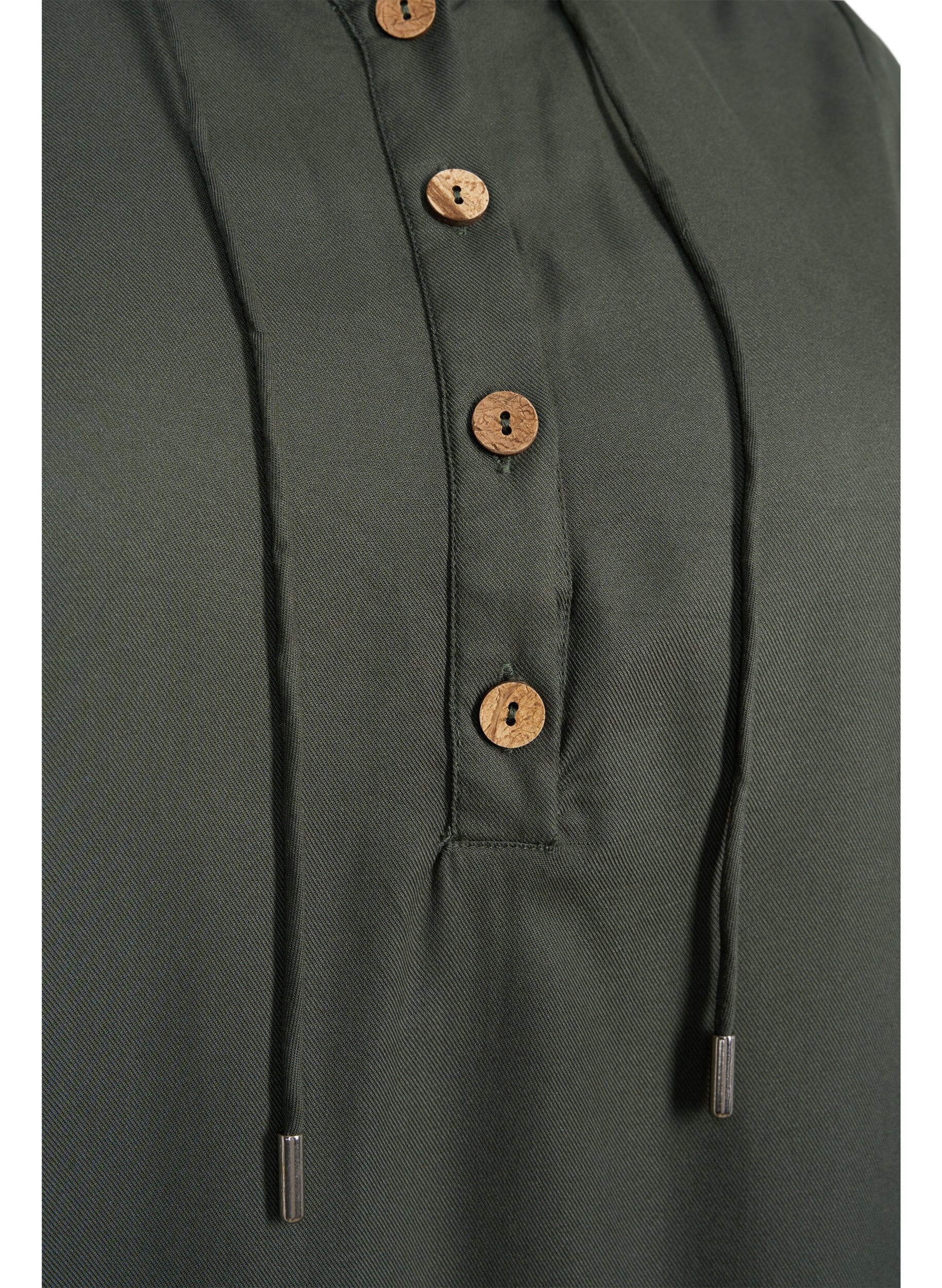 Zizzi Viskosetunika med hette, Thyme, Packshot image number 2