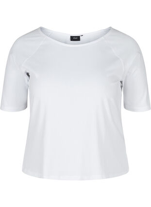T-skjort ei bomull med 2/4-ermer, White, Packshot image number 0