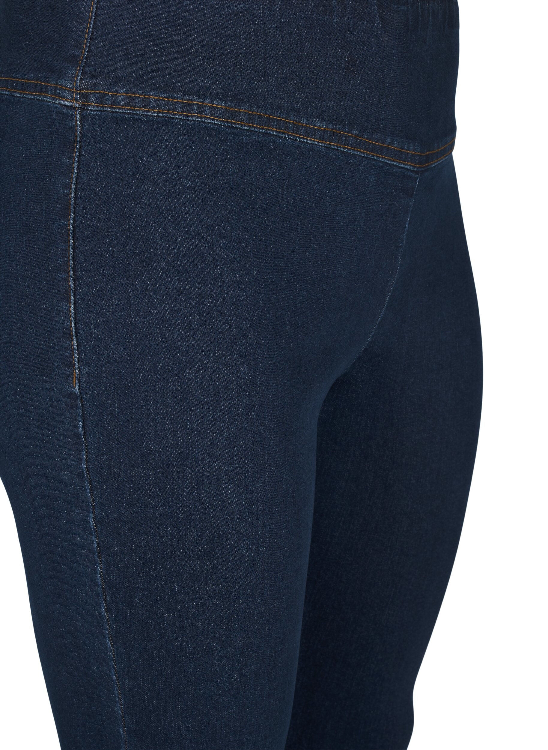 ZizziElastiske jeggings med h&oslash;y midje, Bl&aring;, Packshot image number 2