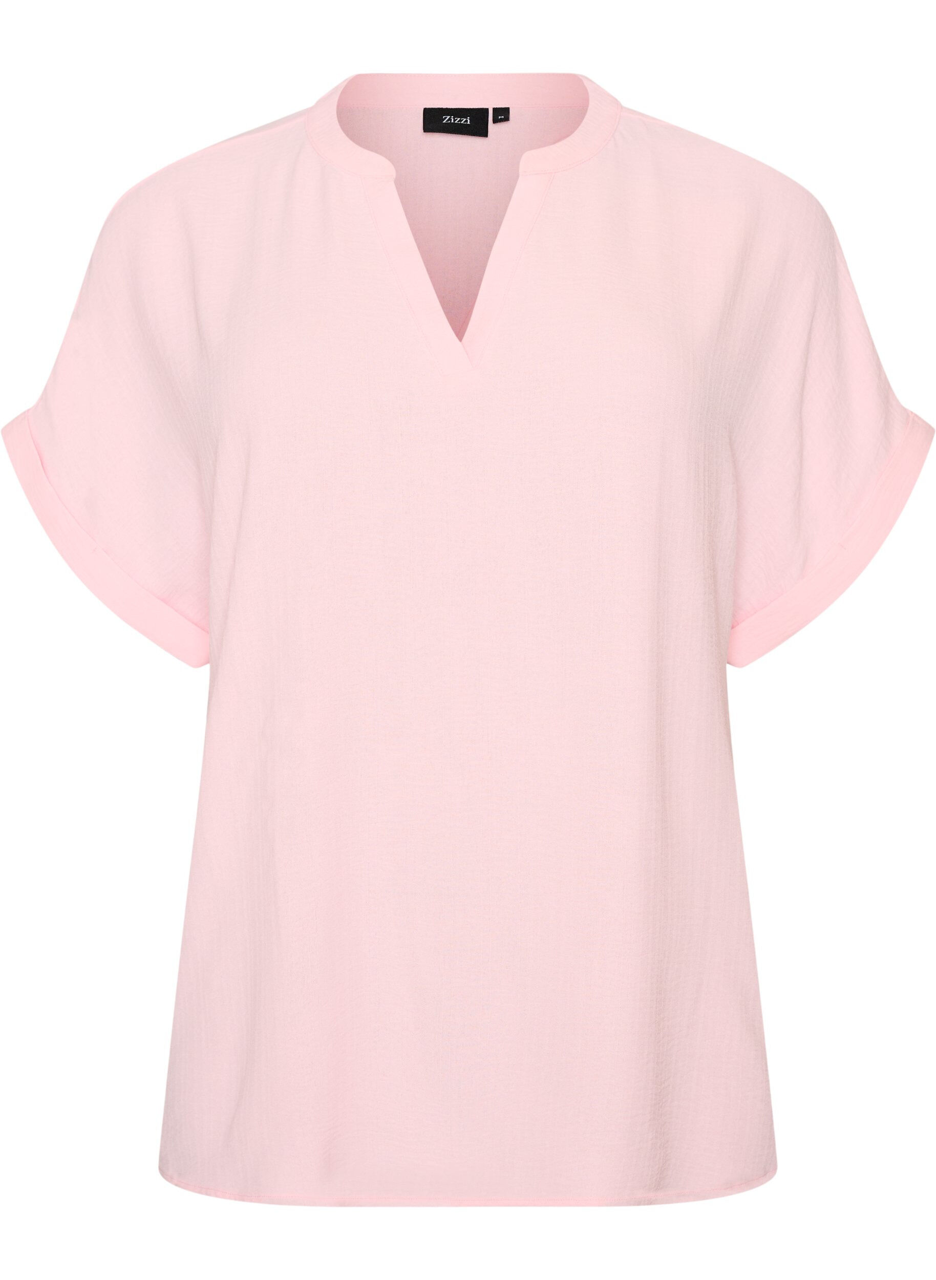 ZizziL&oslash;s bluse med korte ermer, Rosa, Packshot image number 0