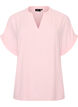L&oslash;s bluse med korte ermer, Rosa, Packshot image number 0