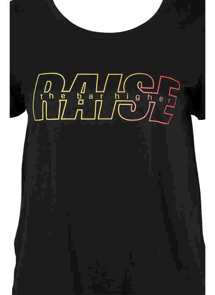T-skjorte til trening med trykk, Black w. Raise, Packshot image number 2