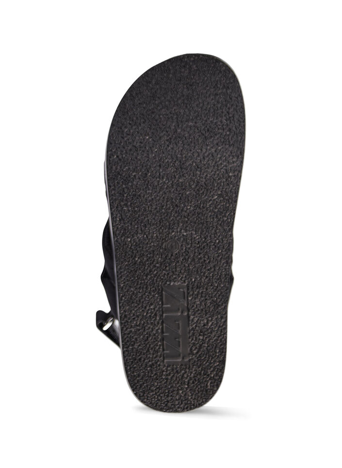 Sandal med bred passform og knutedetaljer, Black, Packshot