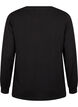 Bluse med broderi og rhinsteiner, Black, Packshot image number 1