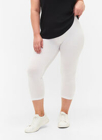 Basisleggings i viskose med 3/4-lengde, Bright White, Model