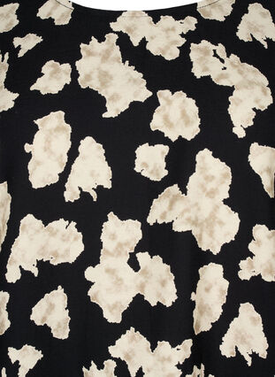 Zizzi Langermet kjole med trykk og sløyfer, Svart, Packshot image number 2