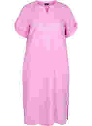 Lang skjortekjole med korte ermer, Begonia Pink