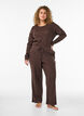 &Oslash;kologisk bomulls pyjamatopp med hullbroderi, Brun, Model image number 1