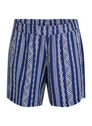 Stripete shorts i en blanding av lin og viskose, Medieval Blue AOP