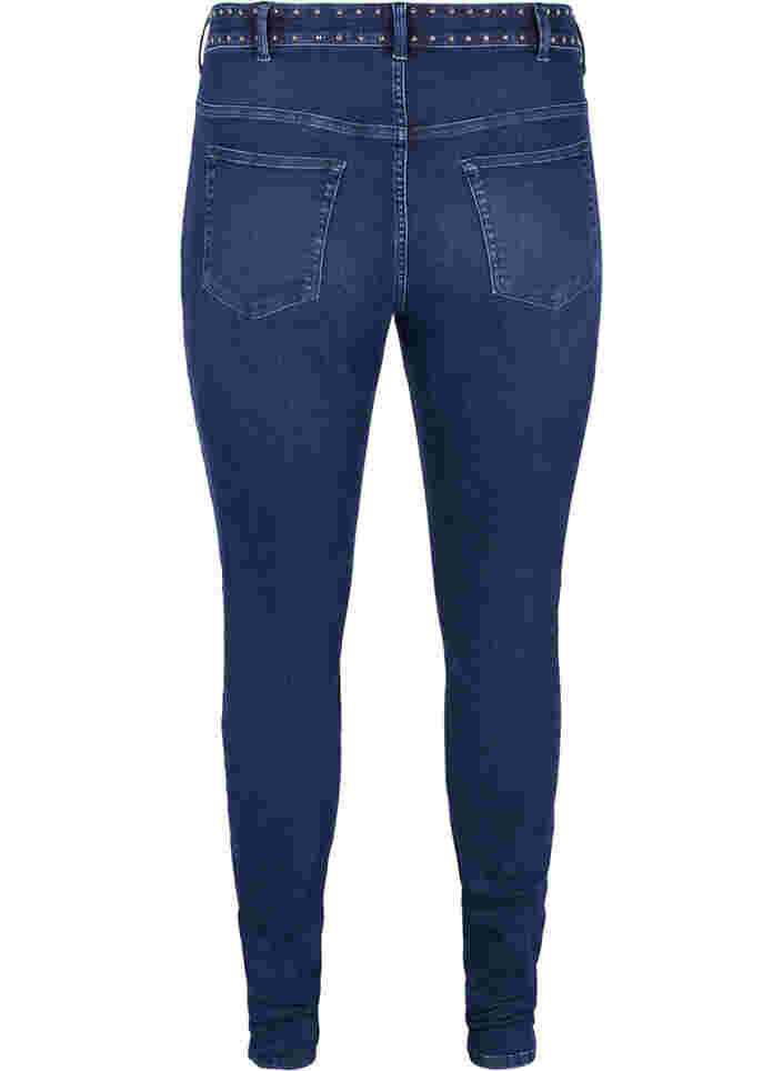 Super slim Amy jeans med nagler, Dark blue, Packshot image number 1