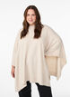 Poncho med ribbedetaljer og rund hals, Beige, Model image number 0