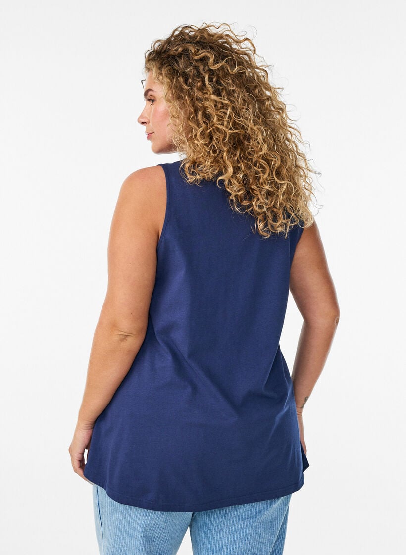 Bomullstopp med A-form, Bl&aring;, Model image number 2