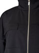 Jersey cardigan med glidel&aring;s og h&oslash;y hals, Svart, Packshot image number 2