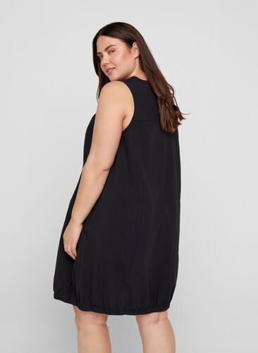 Bomullskjole uten ermer, Black, Model image number 1