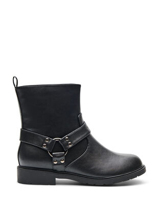 Zizzi Wide fit - Kort bikerstøvel, Black, Packshot image number 0