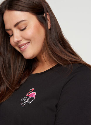 T-skjorte med print, Black Flamingo, Model image number 2