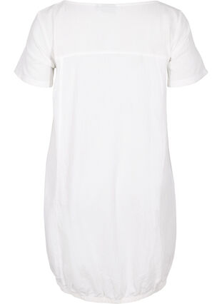 Kortermet kjole i bomull, Bright White, Packshot image number 1