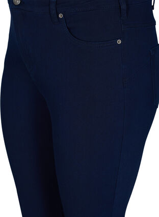 Amy jeans med høyt liv og 4-way stretch, Dark blue, Packshot image number 2